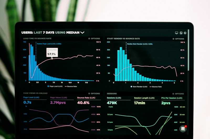 Analytics dashboards showing charts and metrics used to guide digital decisions