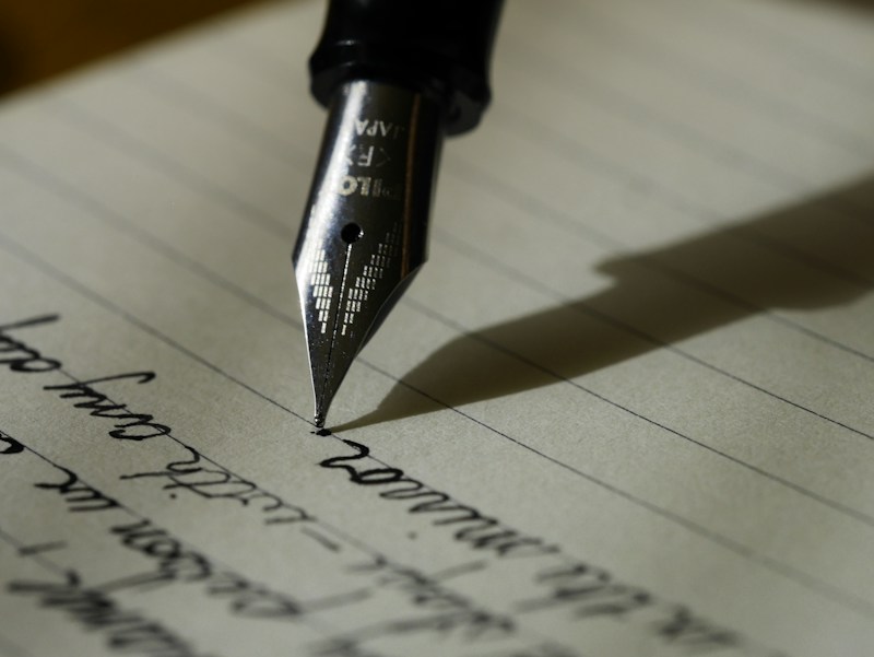 Handwritten notes capturing ideas and careful attention to language